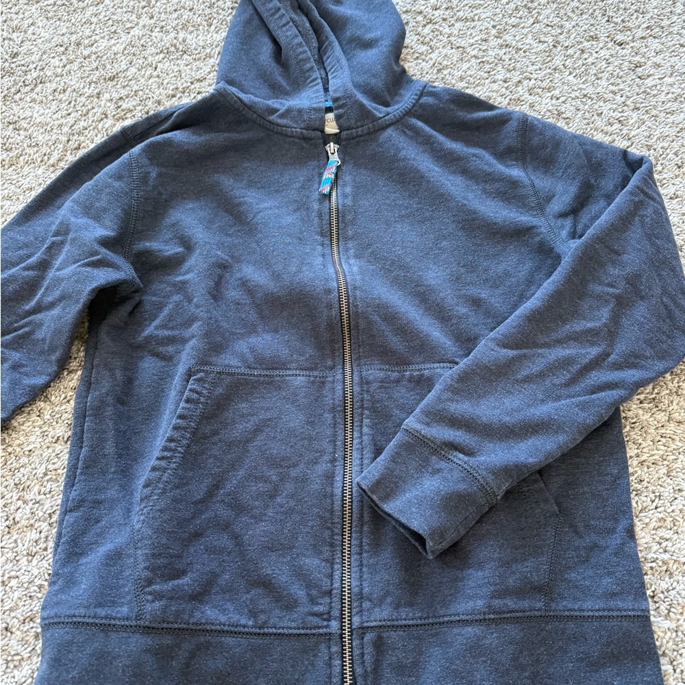 Boys Dark Blue Zip-Up Hoodie